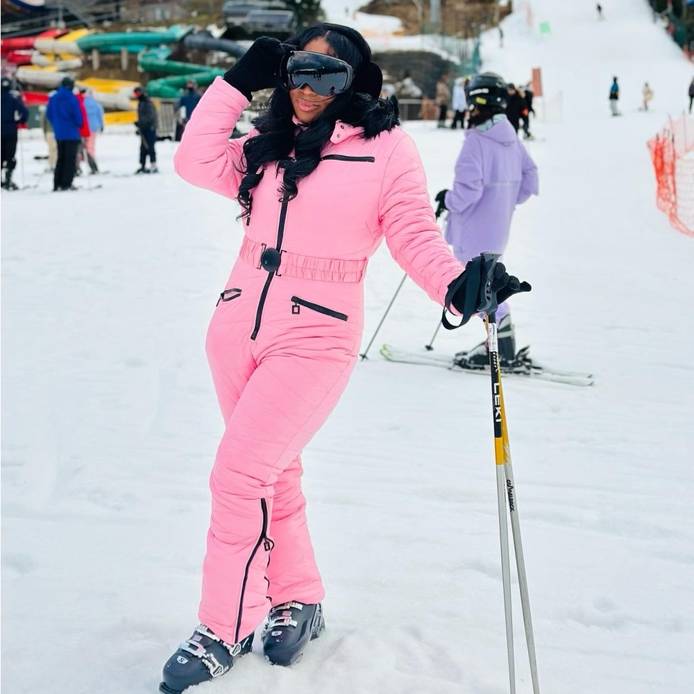 Pink Hooded Snowsuit